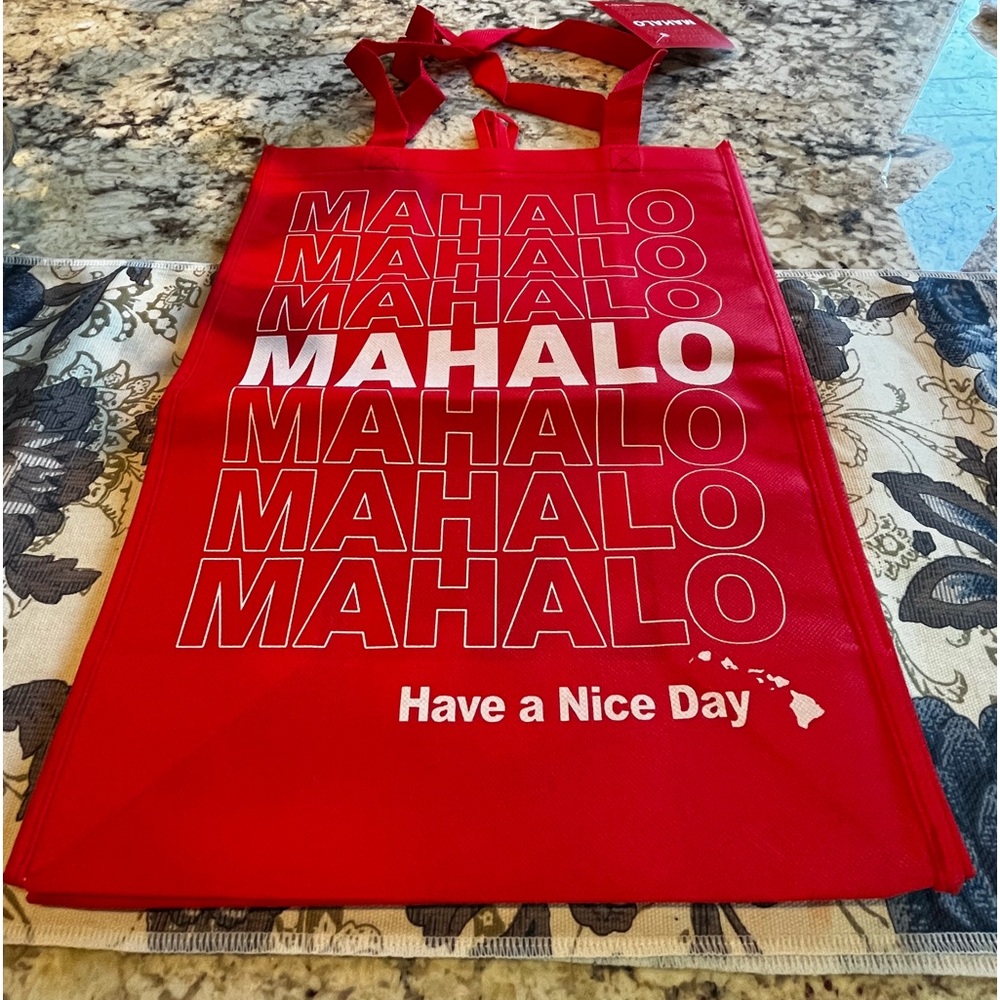 NEW Target Hawaii MAHALO Reusable Shopping Tote Bag In Red